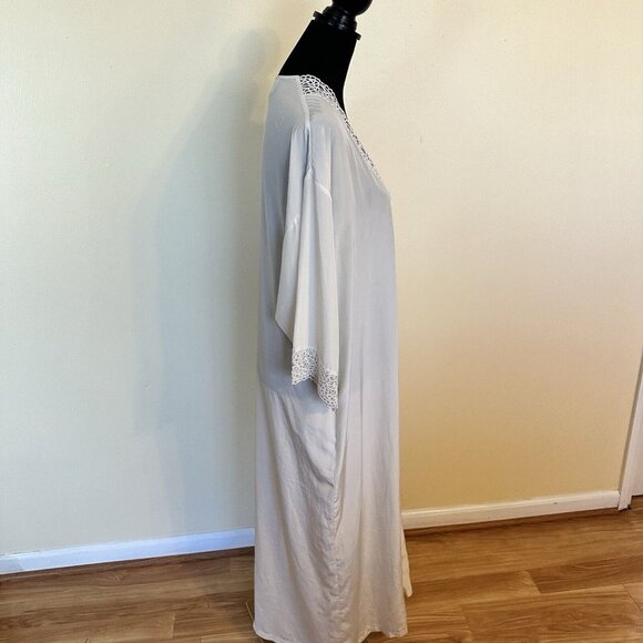 Vintage Judith Hart White Long Womens Robe Medium Crochet Maxi Elegant - Picture 8 of 13